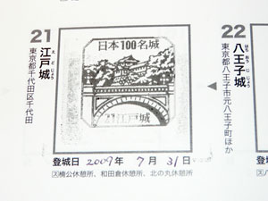 日本100名城スタンプラリー　江戸城