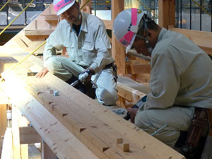 名古屋城　素屋根内部公開　玄関木工事