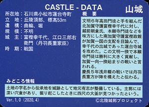 蓮台寺城　いしかわ城郭カード