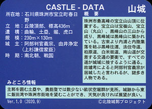 黒峰城　いしかわ城郭カード