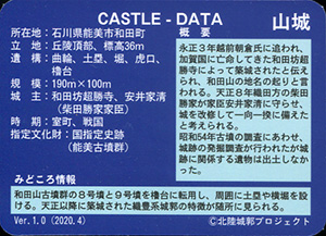 和田山城　いしかわ城郭カード