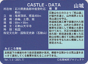 石動山荒山道砦　いしかわ城郭カード