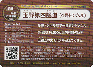 玉野第四隧道(4号トンネル) 愛岐トンネル群