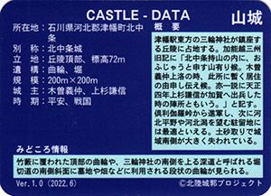 王城　いしかわ城郭カード