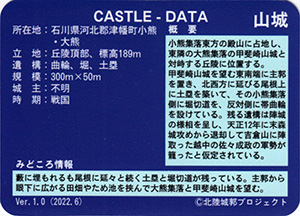 殿山城　いしかわ城郭カード