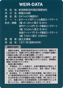 新潟大堰　関屋分水通水５０周年記念カード