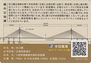 生口橋　2021.9　１億台突破記念カード　しまなみ海道橋カード