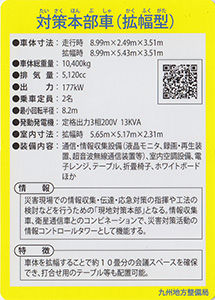 対策本部車（拡幅型）　Ver.1.0　九州インフラカード