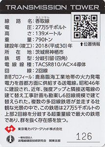 鉄塔カード　茨城県版　東京電力パワーグリッド
