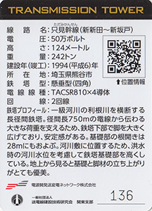 鉄塔カード　埼玉県版　東京電力パワーグリッド