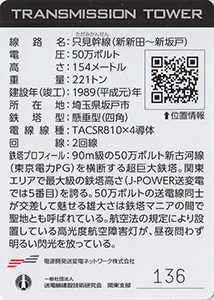 鉄塔カード　埼玉県版　東京電力パワーグリッド