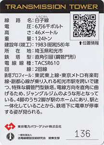 鉄塔カード　埼玉県版　東京電力パワーグリッド