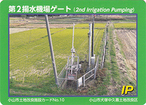 第２揚水機場ゲート　小山市土地改良施設カードNo.10