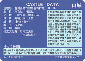 背継城　Ver.1.0　いしかわ城郭カード