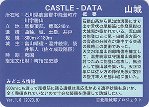 勝山城　Ver.1.0　いしかわ城郭カード