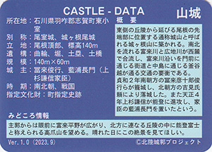 木尾嶽城　Ver.1.0　いしかわ城郭カード