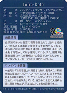 パシフィックコンサルタンツ長沼ダム　宮城県土木部９０周年記念インフラカード