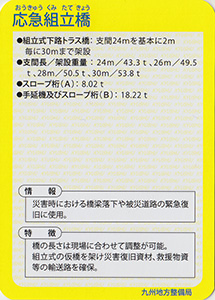 応急組立橋　Ver.1.0　九州インフラカード