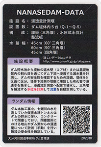 浸透量計測堰　ななせダム施設カードNo.35