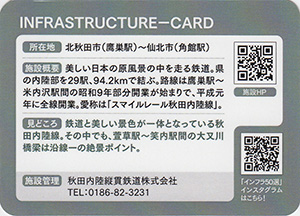 秋田内陸縦貫鉄道秋田内陸線　秋田のインフラ５０選