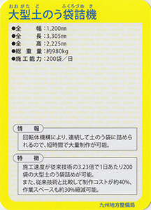 大型土のう袋詰機　Ver.1.0　九州インフラカード