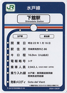 駅スタンプカード　ときわ路パス２０２４