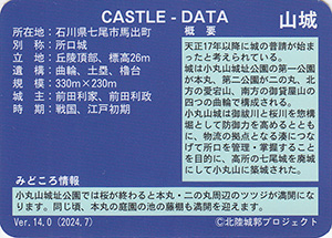 小丸山城　Ver.14.0　いしかわ城郭カード