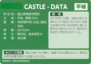 野尻城　とやま城郭カード　No.91