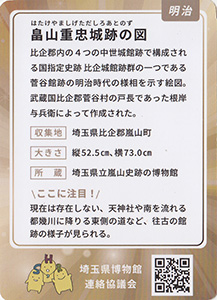 畠山重忠城跡の図　埼玉ミュージアムカード