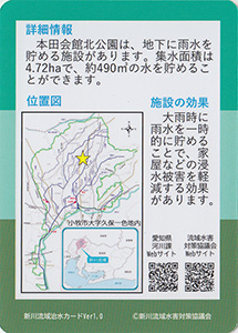 本田会館北公園雨水調整池　流域治水カード