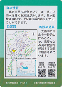 北名古屋市給食センター雨水調整池　流域治水カード