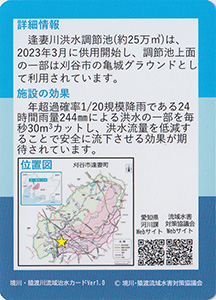 逢妻川洪水調節池　流域治水カード