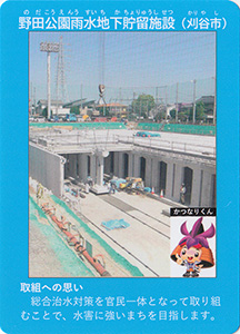 野田公園雨水地下貯留施設　流域治水カード