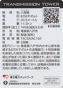鉄塔カード（青森版）　東北電力ネットワーク