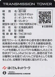 鉄塔カード　北海道電力ネットワーク　’２４逢春