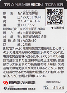 鉄塔カード　関西電力送配電