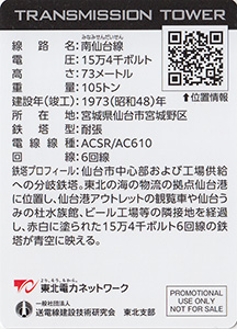 鉄塔カード（宮城版）　東北電力ネットワーク