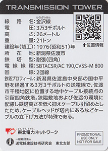 鉄塔カード（新潟版）　東北電力ネットワーク