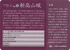 新高山城　続日本１００名城　No.173