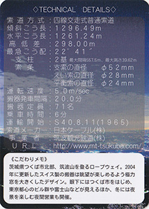 ケーブルカー開業１００周年×ロープウェイ開業６０周年　筑波山観光鉄道記念カードセット