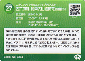 古木の杜　河内大山祇神社　佐賀県遺産カード27