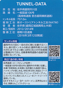 新川目トンネル 宮古盛岡横断道路カード