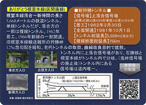 新狩勝トンネル根室本線・石狩線分岐　新得文化遺産カード：玖