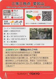 三等三角点　愛宕山　基準点カード