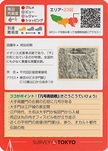 几号高低標　江戸城　大手門　基準点カード