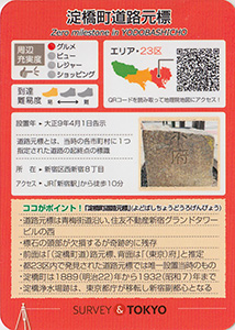 淀橋町道路元標　基準点カード
