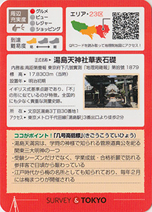 几号高低標　湯島天神　鳥居　基準点カード