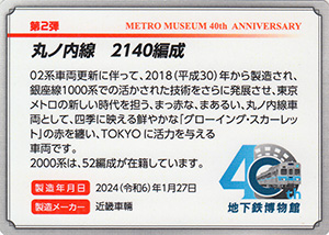 丸ノ内線２１４０編成　地下鉄博物館開館４０周年記念