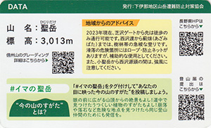 下伊那地区山カード